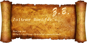 Zoltner Bonifác névjegykártya